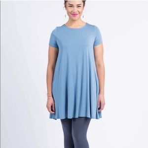 Agnes & Dora Swing Tunic in Pale Blue Pockets Soft Knit Pockets